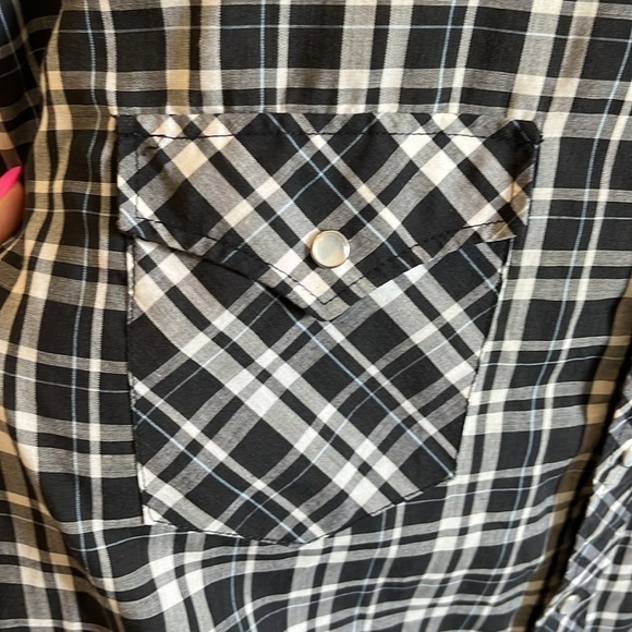 Vintage BJR Western Wear Shirt Pearl Buttons Casual Button Down Plaid Size XL - Picture 3 of 9